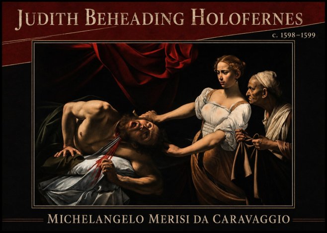 Michelangelo Merisi da Caravaggio Judith Beheading Holofernes II No2 - Póster