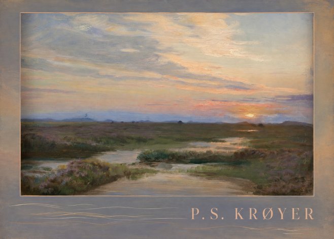 P.S. Krøyer Moorland with Sunset No2 - Póster