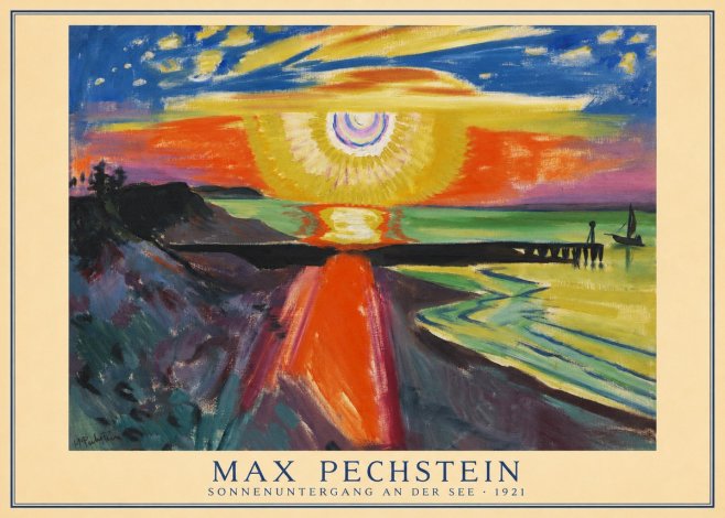 Max Pechstein Sonnenuntergang an Der See No3 - Póster