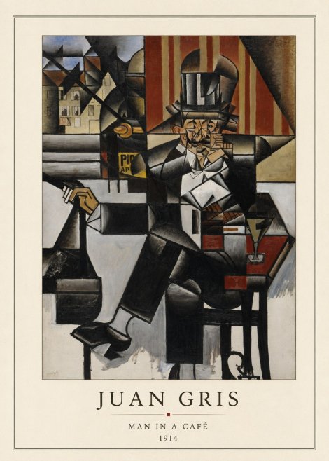 Juan Gris Man in a Café No3 - Póster