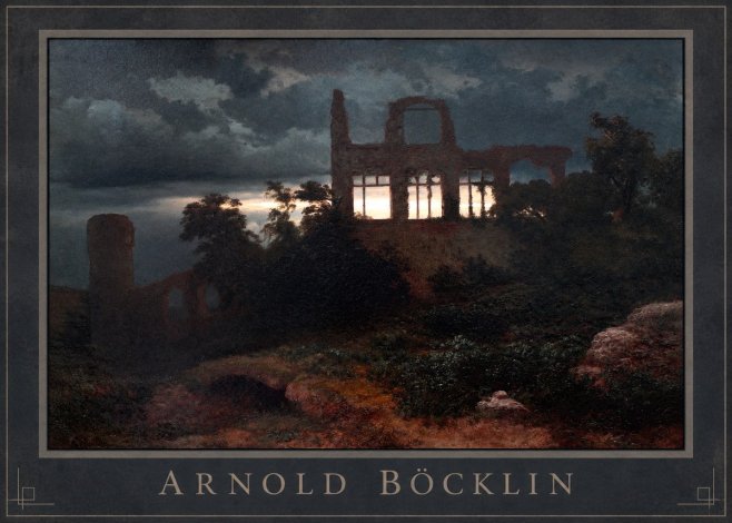 Arnold Böcklin Ruined Castle No6 - Póster