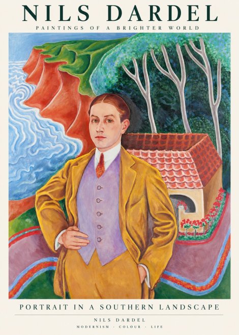 Nils Dardel Portrait in a Southern Landscape No1 - Póster