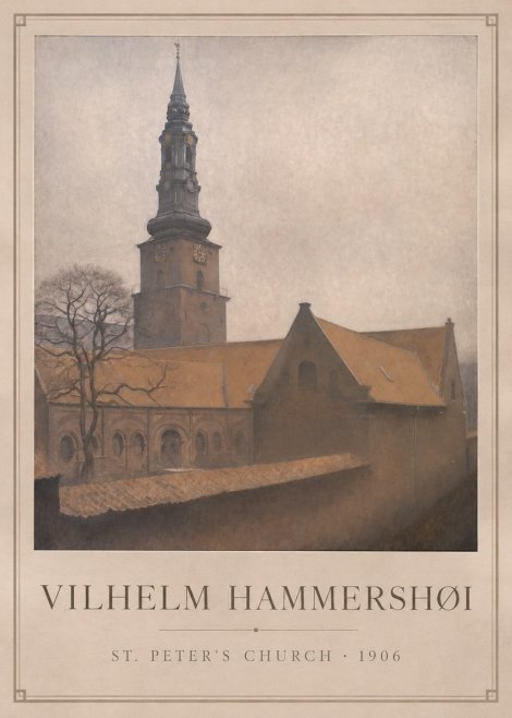 Vilhelm Hammershøi St. Peter's Church No1 - Póster