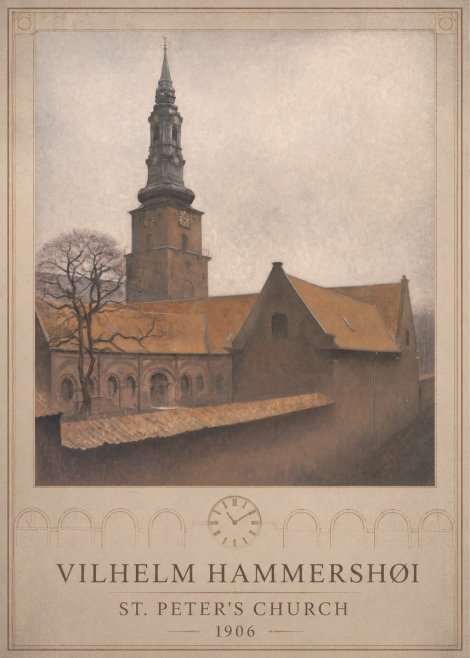 Vilhelm Hammershøi St. Peter's Church No6 - Póster