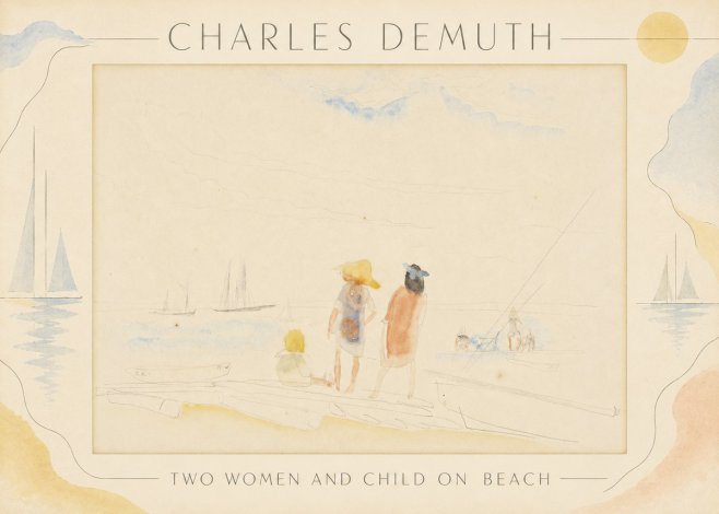 Charles Demuth Two Women and Child on Beach No3 - Póster