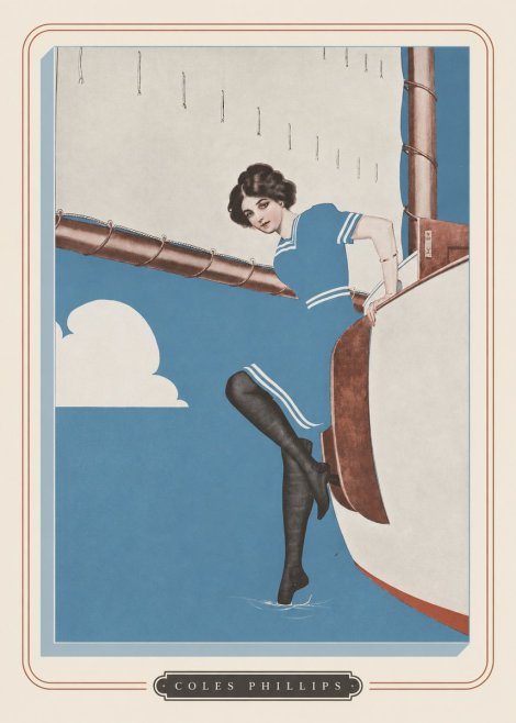 Coles Phillips Woman on a Yacht No3 - Póster