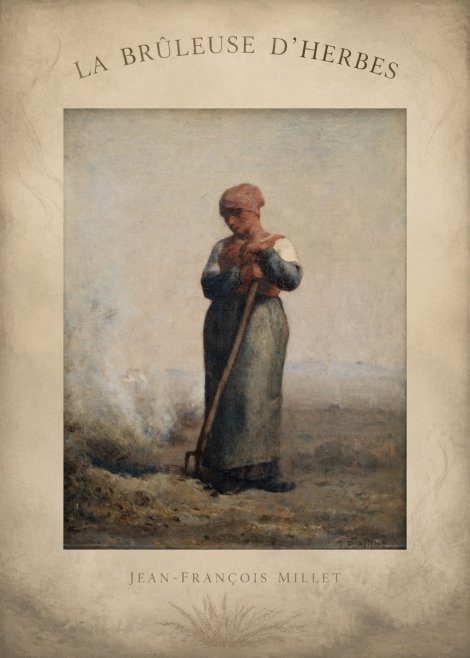 Jean-François Millet La Brûleuse D'herbes No4 - Póster