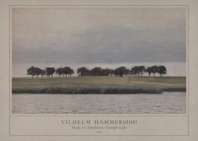Vilhelm Hammershøi Study for Sunshower, Gentofte Lake No1 - Póster