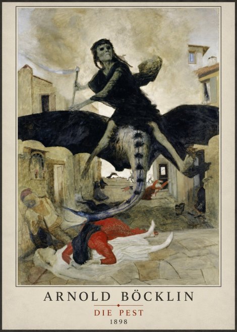 Arnold Böcklin Die Pest II No3 - Póster