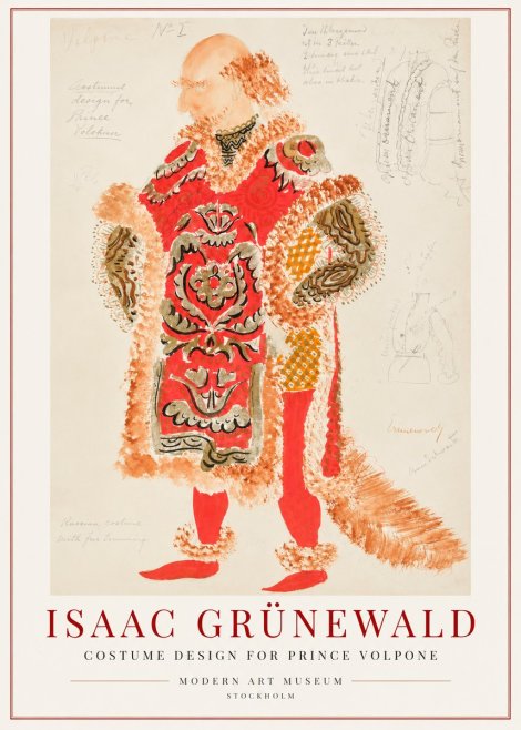 Isaac Grünewald Costume Design for a Theatre Production No2 - Póster