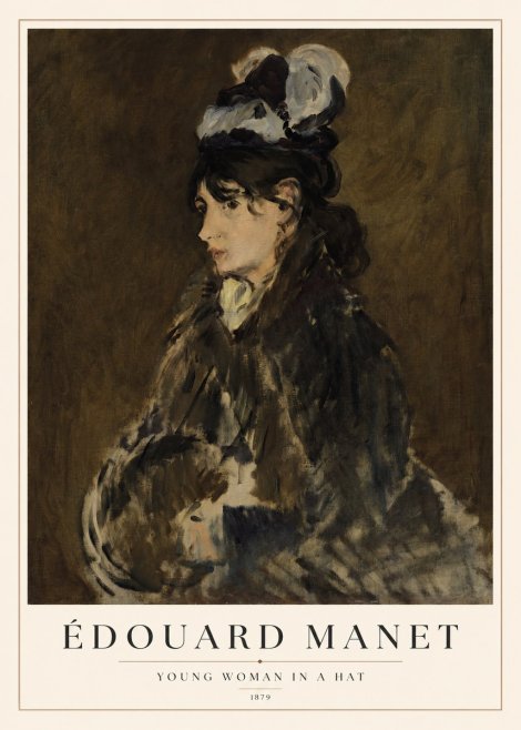 Édouard Manet Young Woman in a Hat I No1 - Póster