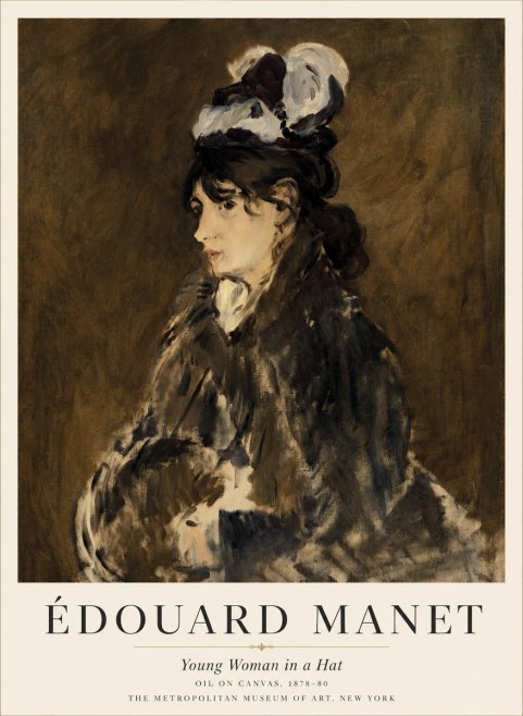 Édouard Manet Young Woman in a Hat I No2 - Póster
