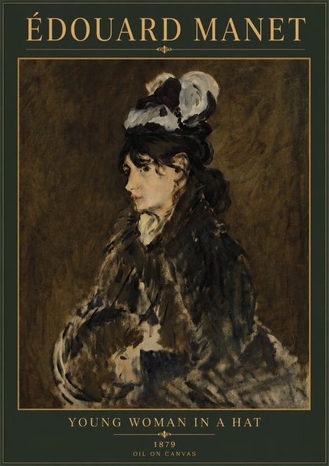 Édouard Manet Young Woman in a Hat I No4 - Póster