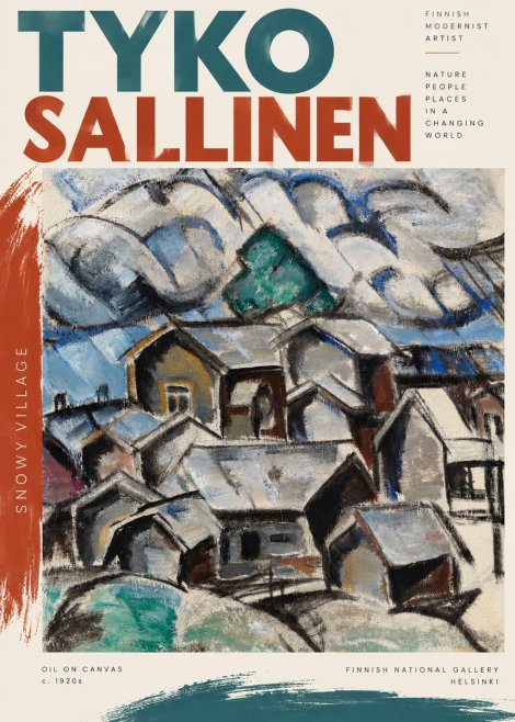 Tyko Sallinen Snowy Village No3 - Póster