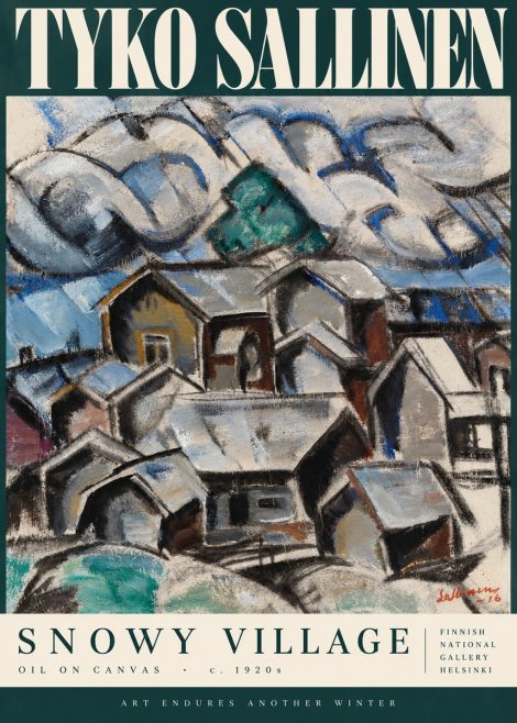 Tyko Sallinen Snowy Village No4 - Póster