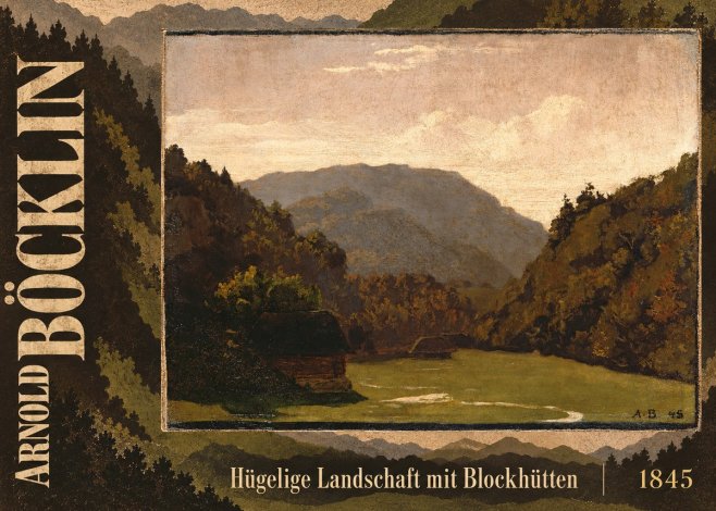 Arnold Böcklin Hügelige Landschaft Mit Blockhütten No5 - Póster