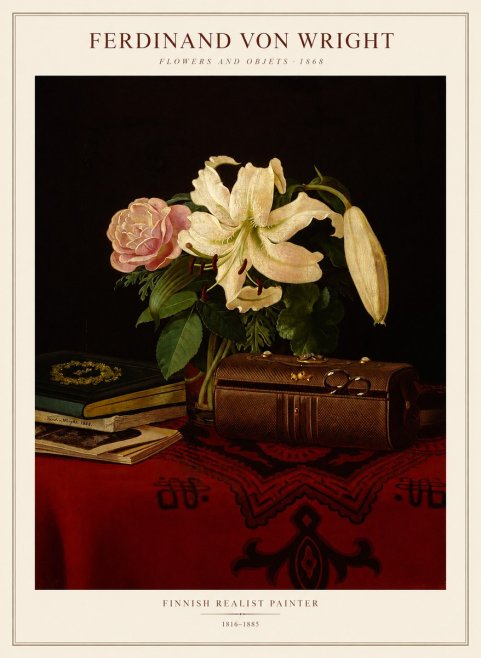 Ferdinand von Wright Flowers and Objets No1 - Póster
