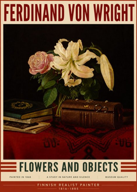 Ferdinand von Wright Flowers and Objets No5 - Póster