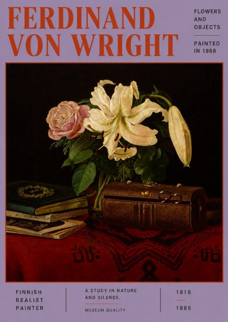Ferdinand von Wright Flowers and Objets No6 - Póster