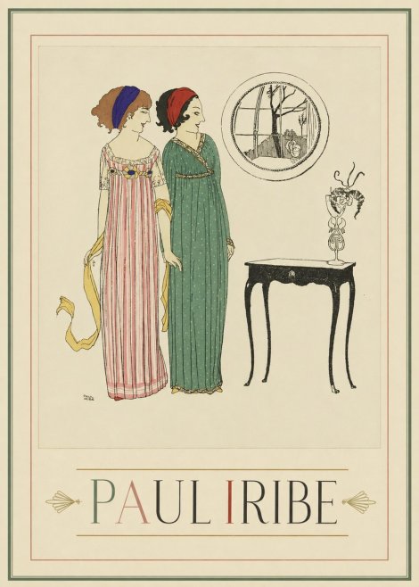 Paul Iribe Two Women in Elegant Dresses No1 - Póster