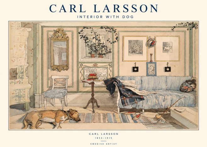 Carl Larsson Interior with Dog No1 - Póster