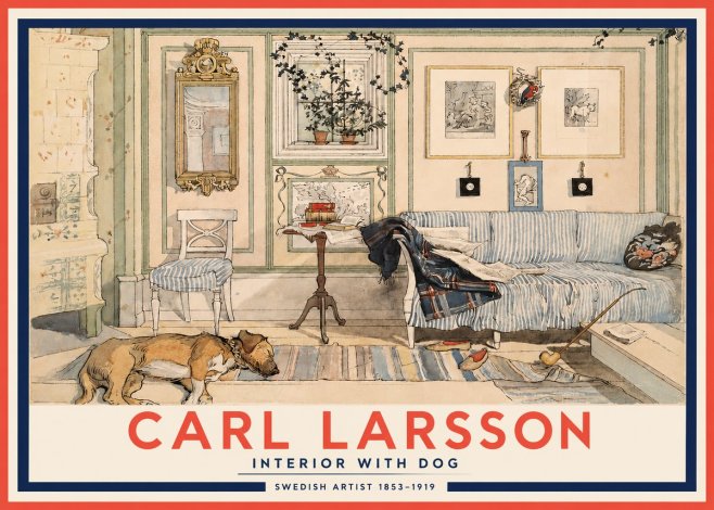 Carl Larsson Interior with Dog No3 - Póster