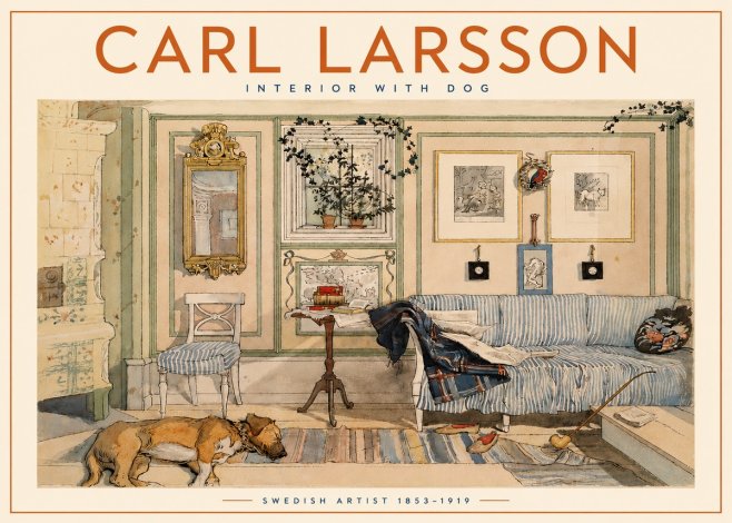 Carl Larsson Interior with Dog No5 - Póster