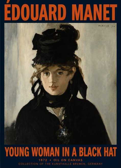 Édouard Manet Young Woman in a Black Hat I No2 - Póster