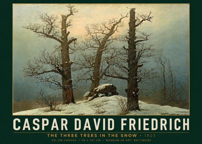 Caspar David Friedrich The Three Trees in the Snow No2 - Póster