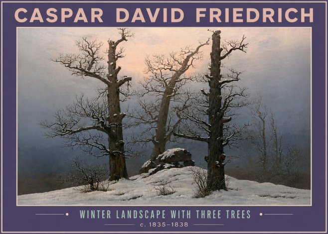 Caspar David Friedrich The Three Trees in the Snow No6 - Póster