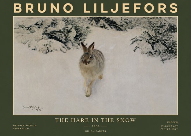 Bruno Liljefors The Hare in the Snow No6 - Póster