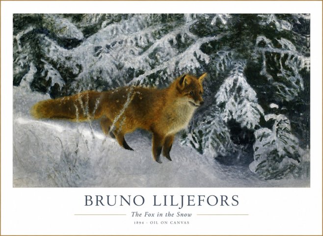 Bruno Liljefors The Fox in the Snow No1 - Póster