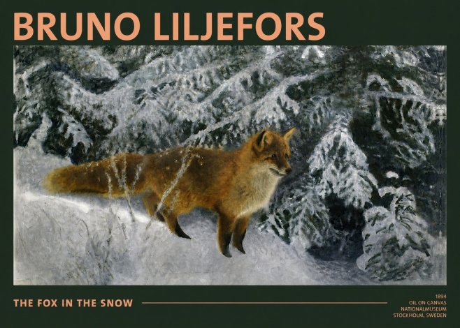 Bruno Liljefors The Fox in the Snow No2 - Póster