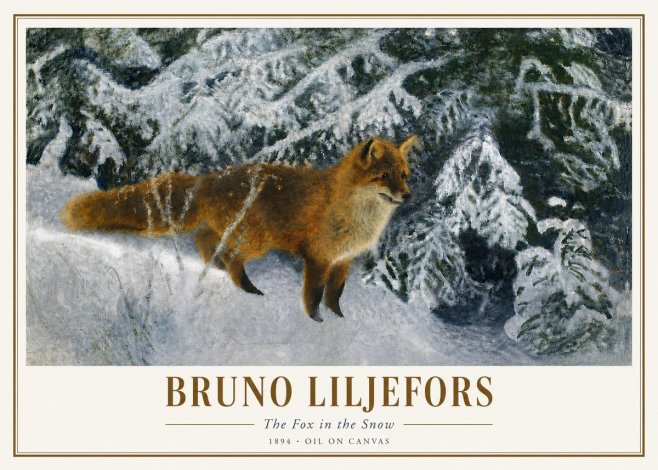 Bruno Liljefors The Fox in the Snow No3 - Póster