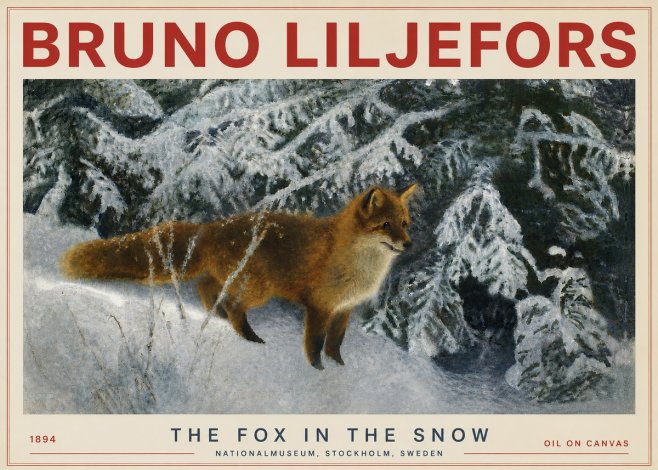 Bruno Liljefors The Fox in the Snow No4 - Póster