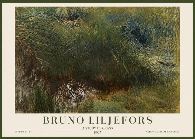 Bruno Liljefors A Study of Grass No3 - Póster