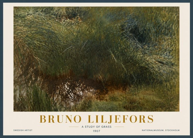 Bruno Liljefors A Study of Grass No5 - Póster