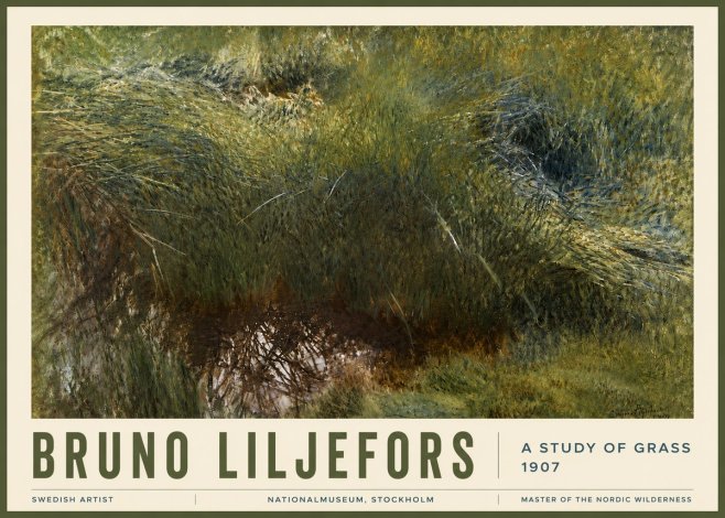 Bruno Liljefors A Study of Grass No6 - Póster