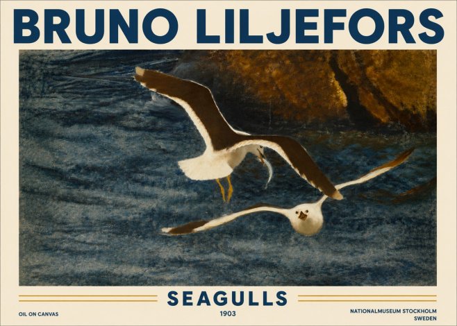Bruno Liljefors Seagulls No4 - Póster