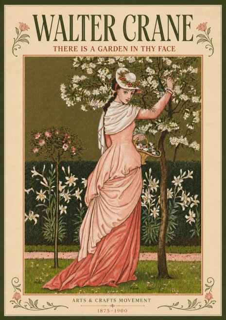Walter Crane There Is a Garden in Thy Face I No5 - Póster