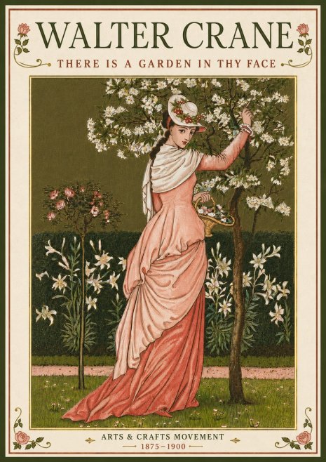 Walter Crane There Is a Garden in Thy Face I No6 - Póster