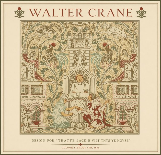 Walter Crane Design for "Thatte Jack B Vilt Thys Ye Hovse" No3 - Póster