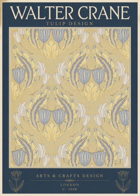 Walter Crane Tulip Design I No2 - Póster