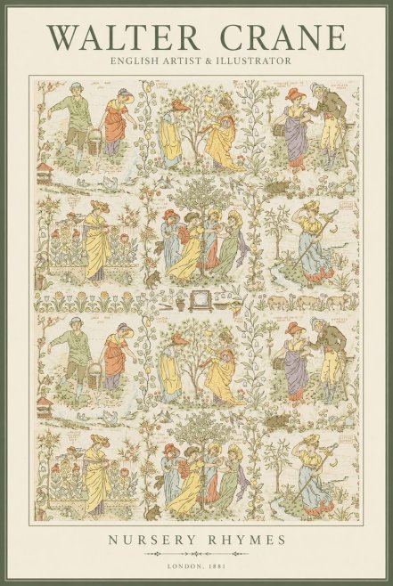 Walter Crane Nursery Rhymes No1 - Póster