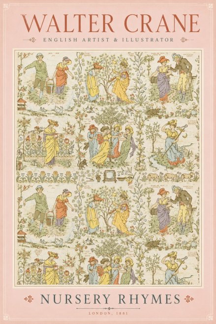 Walter Crane Nursery Rhymes No2 - Póster