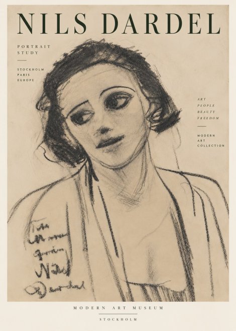 Nils Dardel Portrait Study No6 - Póster