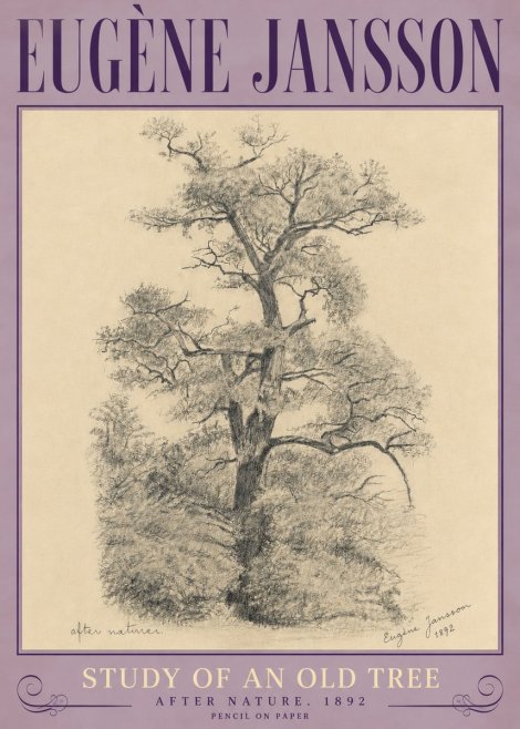 Eugène Jansson Study of an Old Tree No4 - Póster