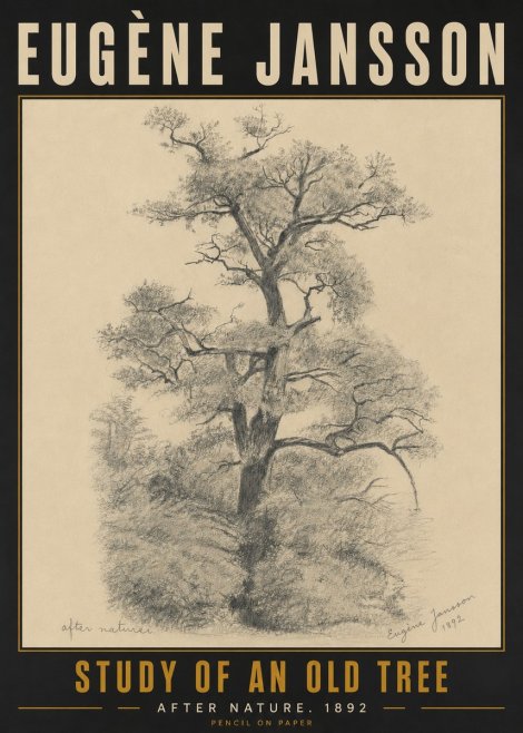 Eugène Jansson Study of an Old Tree No5 - Póster