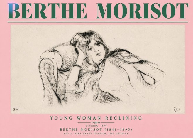 Berthe Morisot Young Woman Reclining I No4 - Póster