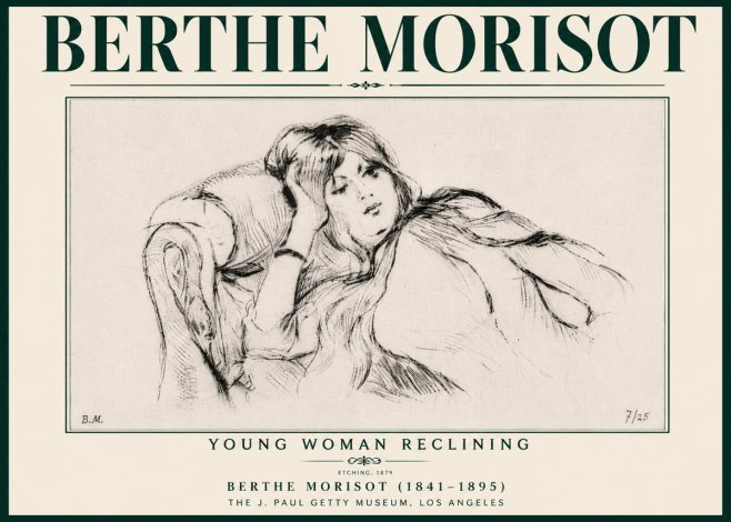 Berthe Morisot Young Woman Reclining I No6 - Póster